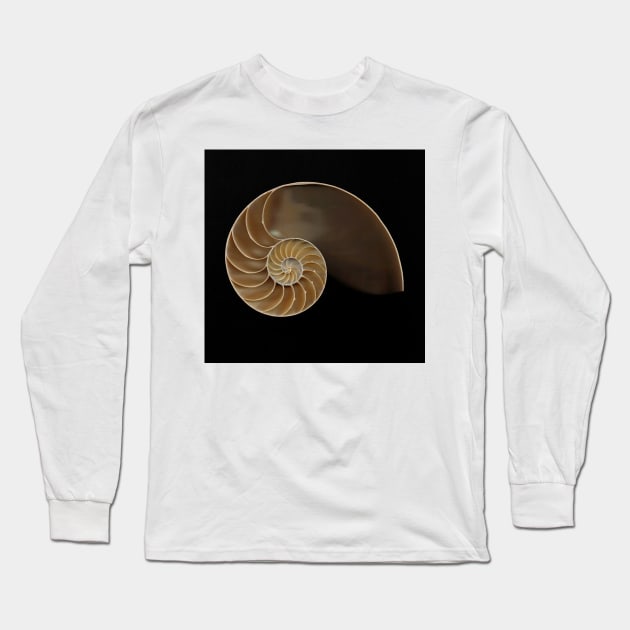 Chambered nautilus shell bisected Long Sleeve T-Shirt by joesaladino